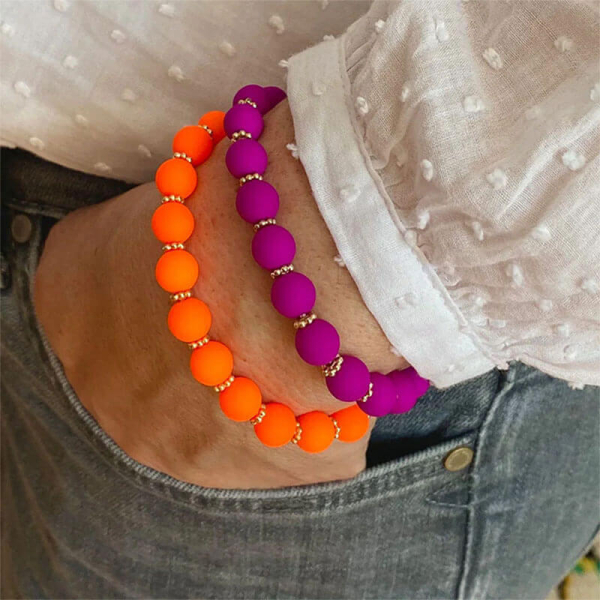 Super Gem bracelet beads Big neon orange, style 2
